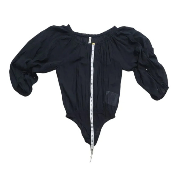 Nwot Free People Sundown Balloon Sleeve Bodysuit In Black - Picture 11 of 13